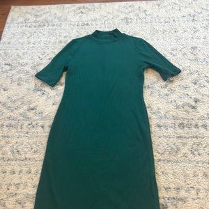 Green mock turtleneck  dress